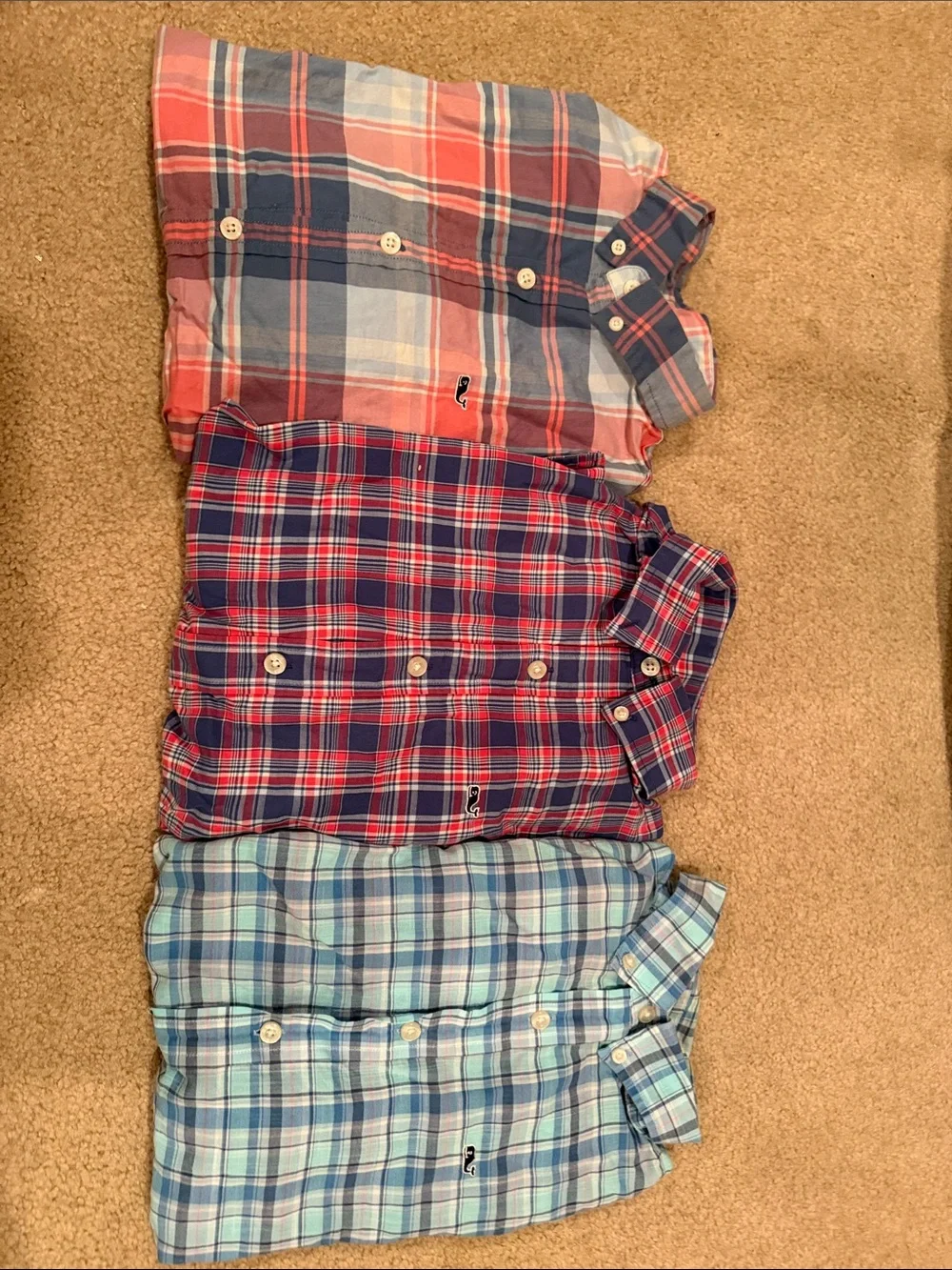 Vineyard Vines Plaid Button-Down Shirts in Blue, Red and Coral